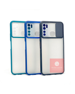 Tecno Camon 15 Back Cover Smoky Matte Bumper Armor Case Window Shutter Slide Camera lens Protector Case Cover For Tecno Camon 15