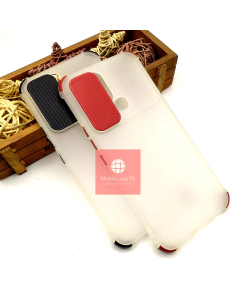 Infinix Smart 6 Back Cover White Soft Smoky Matte Shutter Bumper Case For Boys