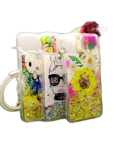 Infinix Smart 6 Back Cover Water Shiny Soft Silicon Smart 6 Case For Girls - Glitter