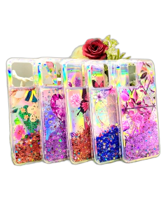 Realme 8 Back Cover Water Glitter Shiny Soft Silicon Realme 8 Case For Girls