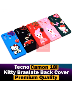 Tecno Camon 18i Back Cover Hello Kitty Braslate Chain Soft Camon 18i Case For Girls