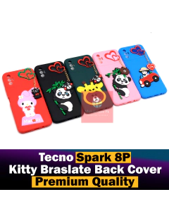 Tecno Spark 8P Back Cover Hello Kitty Braslate Chain Soft Spark 8P Case For Girls