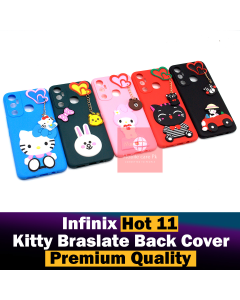 Infinix Hot 11 Back Cover Hello Kitty Braslate Chain Soft Hot 11 Case For Girls