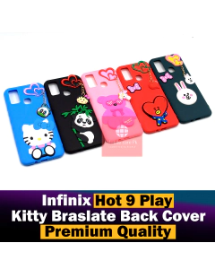 Infinix Hot 9 Play Back Cover Hello Kitty Braslate Chain Soft Hot 9 Play Case For Girls