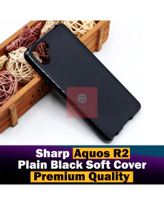 Sharp Aquos R2 Back Cover Soft Plain Black Case For Aquos R2