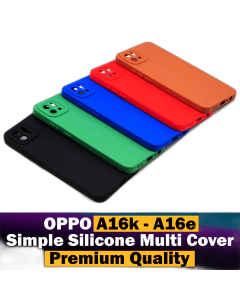 Oppo A16e Back Cover Multicolour Soft Plain Case For Oppo A16e