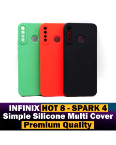 Infinix Hot 8 Back Cover Multicolour Soft Plain Case For Infinix Hot 8