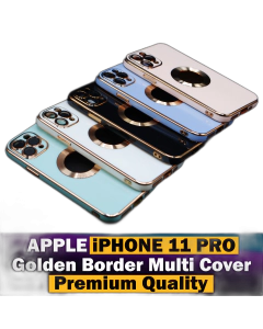 Apple iPhone 11 Pro Max Back Cover Soft Multi Golden Border Camera Protection Cover For Apple iPhone 11 Pro Max