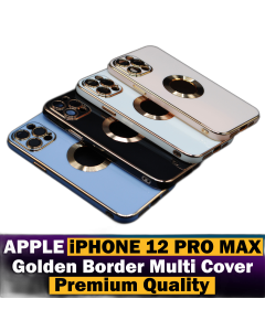 Apple iPhone 12 Pro Max Back Cover Soft Multi Golden Border Camera Protection Cover For Apple iPhone 12 Pro Max