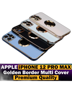 Apple iPhone 12 Pro Max Back Cover Soft Multi Golden Border Camera Protection Cover For Apple iPhone 12 Pro Max