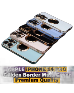 Apple iPhone 14 Pro Back Cover Soft Multi Golden Border Camera Protection Cover For Apple iPhone 14 Pro