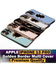 Apple iPhone 13 Pro Back Cover Soft Multi Golden Border Camera Protection Cover For Apple iPhone 13 Pro