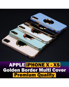 Apple iPhone X Back Cover Soft Multi Golden Border Camera Protection Cover For Apple iPhone X