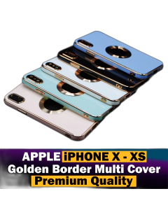 Apple iPhone XS Back Cover Soft Multi Golden Border Camera Protection Cover For Apple iPhone XS