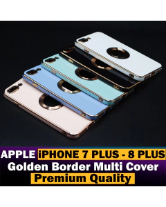 Apple iPhone 7 Plus Back Cover Soft Multi Golden Border Camera Protection Cover For Apple iPhone 7 Plus