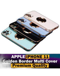 Apple iPhone 11 Back Cover Soft Multi Golden Border Camera Protection Cover For Apple iPhone 11