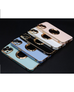 Apple iPhone 14 Back Cover Soft Multi Camera Protection Cover For Apple iPhone 14 - Golden Border