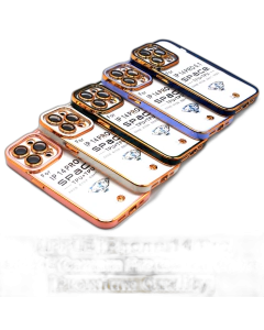 Apple iPhone 14 Pro Lens protection Bronzing soft silicon Plating Color Golden Shine Border Cover For iPhone 14 Pro