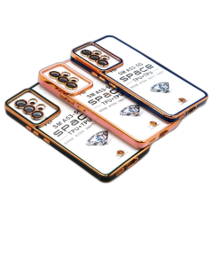 Samsung Galaxy A53 5G Lens protection Bronzing soft silicon Plating Color Golden Shine Border Cover For Samsung A53 5G