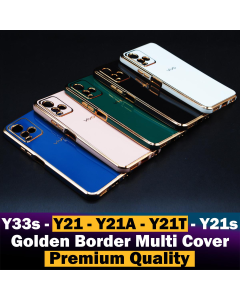Vivo Y21 Back Cover Soft Multi Golden Border Camera Protection Cover For Vivo Y21