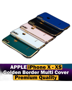 Apple iPhone Xs Back Cover Soft Multi Golden Border Camera Protection Cover For Apple iPhone Xs