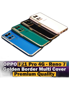 Oppo Reno 7 Back Cover Soft Multi Golden Border Camera Protection Cover For Oppo Reno 7
