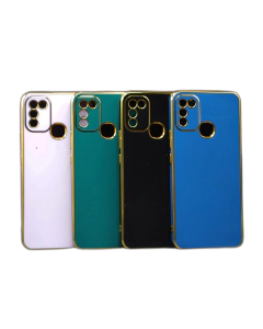 Infinix Hot 11 Play Back Cover Soft Multi Golden Border Camera Protection Cover For Infinix Hot 11 Play