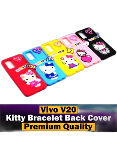 Vivo V20 Back Cover Hello Kitty Braslate Chain Soft Vivo V20 Case For Girls