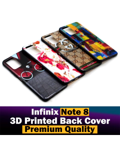 Infinix Note 8 Back Cover Multicolour 3D Printed Design Case For Infinix Note 8