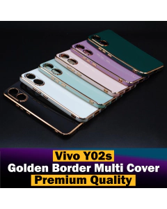 Vivo Y02s Back Cover Soft Multi Golden Border Camera Protection Cover For Vivo Y02s