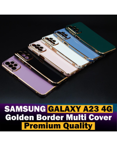Samsung Galaxy A23 4G Back Cover Soft Multi Golden Border Camera Protection Cover For Samsung Galaxy A23 4G