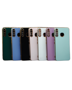 Infinix Hot 8 Back Cover Soft Multi Golden Border Camera Protection Cover For Infinix Hot 8