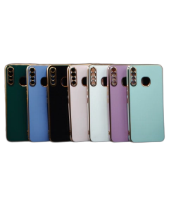 Infinix Hot 8 Back Cover Soft Multi Golden Border Camera Protection Cover For Infinix Hot 8