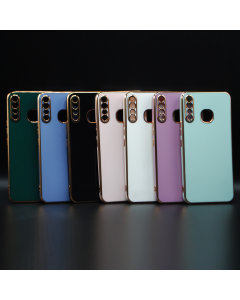 Tecno Spark 4 Back Cover Soft Multi Golden Border Camera Protection Cover For Tecno Spark 4