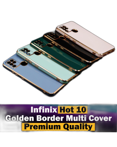 Infinix Hot 10 Back Cover Soft Multi Golden Border Camera Protection Cover For Infinix Hot 10