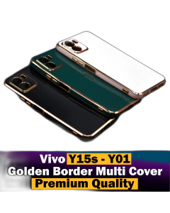 Vivo Y15s Back Cover Soft Multi Golden Border Camera Protection Cover For Vivo Y15s