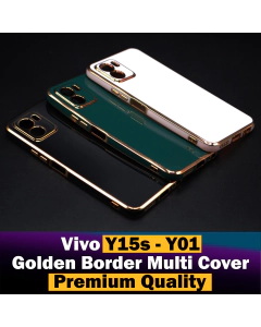 Vivo Y01 Back Cover Soft Multi Golden Border Camera Protection Cover For Vivo Y01