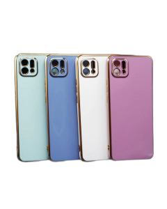 Oppo A16e Back Cover Soft Multi Camera Protection Cover For Oppo A16e - Golden Border