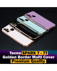 Tecno Spark 7 Back Cover Soft Multi Golden Border Camera Protection Cover For Tecno Spark 7