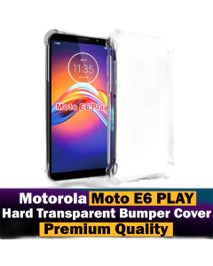 Motorola Moto E6 Play Back Cover Transparent Extra Bumper Anti Shock Hard Crystal Clear Case For Motorola Moto E6 Play