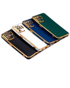 Oppo F19 Pro Back Cover Soft Multi Golden Border Camera Protection Cover For Oppo F19 Pro