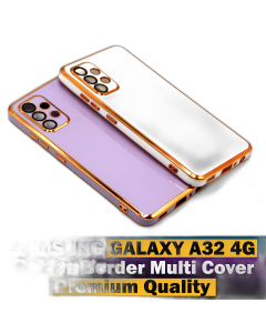 Samsung Galaxy A32 4G Back Cover Soft Multi Golden Border Camera Protection Cover For Samsung Galaxy A32 4G