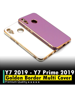 Huawei Y7 Prime 2019 Back Cover Soft Multi Golden Border Camera Protection Cover For Huawei Y7 Prime 2019