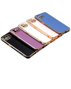 Oppo F17 Back Cover Soft Multi Golden Border Camera Protection Cover For Oppo F17
