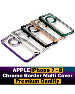Apple iPhone 8 Back Cover Soft Multi Chrome Border Camera Protection Cover For Apple iPhone 8