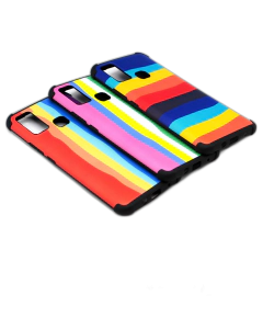 Infinix Hot 9 Play Back Cover Rainbow Printed Bumper Camera Protection Cover For Infinix Hot 9 Play