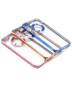 Apple iPhone 8 Plus Back Cover Soft Multi Camera Protection Cover For Apple iPhone 8 Plus - Chrome Border