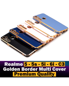 Realme 5i Back Cover Soft Multi Golden Border Camera Protection Cover For Realme 5i