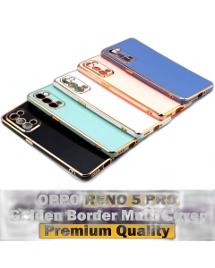 Oppo Reno 5 Pro Back Cover Soft Multi Golden Border Camera Protection Cover For Oppo Reno 5 Pro