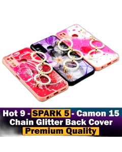 Tecno Spark 5 Back Cover Chain Glitter Beauty Spark 5 Case For Girls